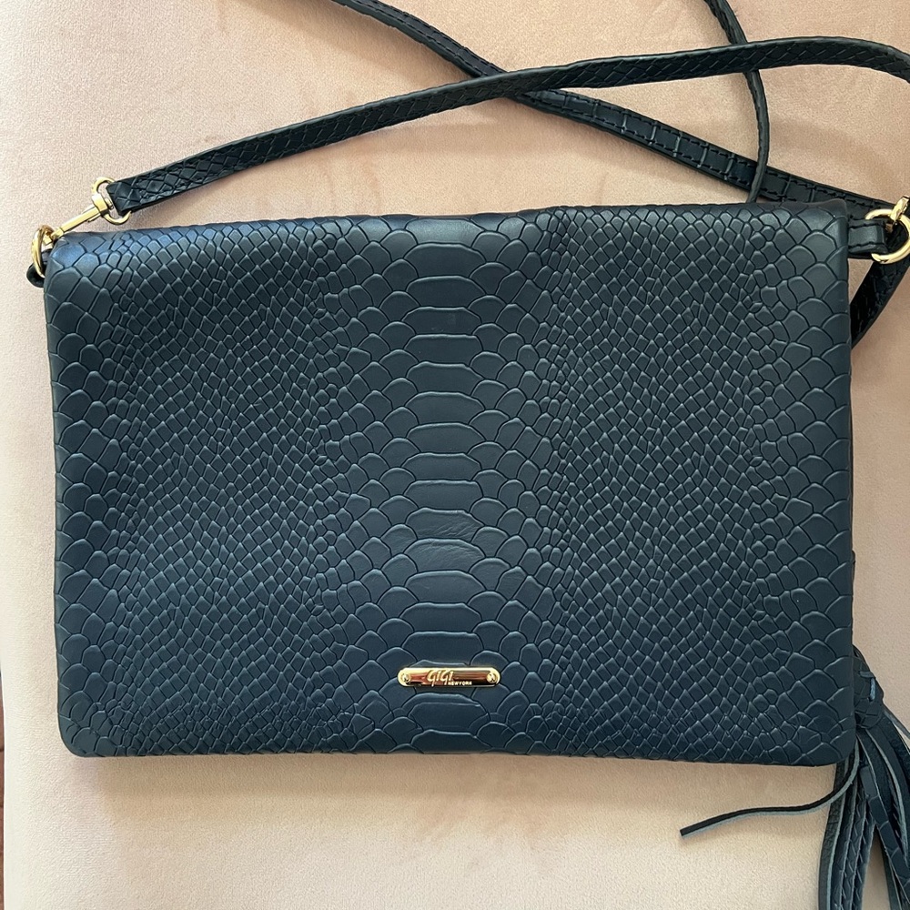 Gigi New York croc embossed crossbody